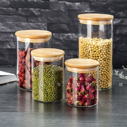 200ml 250ml 300ml 500ml High Borosilicate Glass Jar Container with Bamboo  Lid - China Borosilicate Glass Jar, Glass Storage Jars Borosilicate