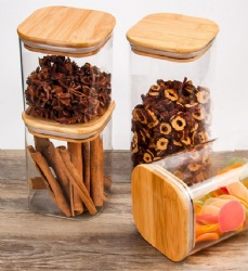 Square borosilicate glass storage jar