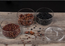 Stacked glass storage jars